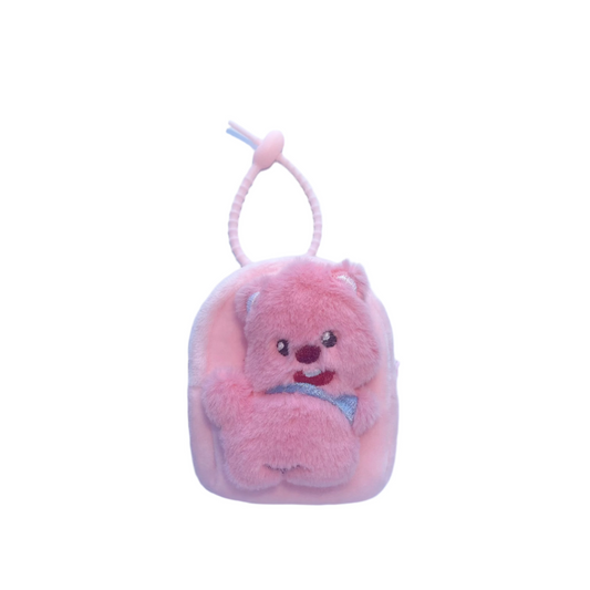 Waste Bag Dispenser, cute treat pouch, poop bag holder, fluffy dog poop bag carrier, back image